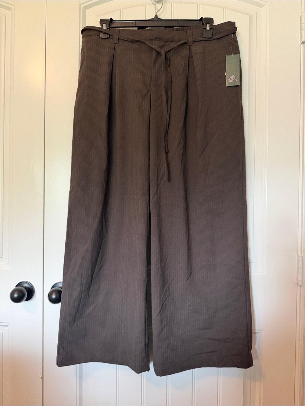 wild fable Brown Wide-Leg Tie-Waist Pants
